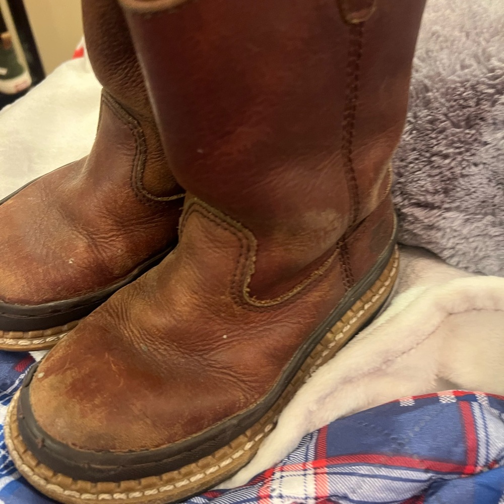 Kids Georgia Boot Wellington Brown real Leather Boots